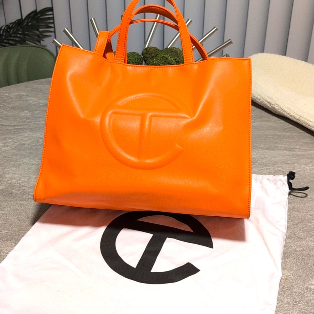 Telfar bag orange medium size